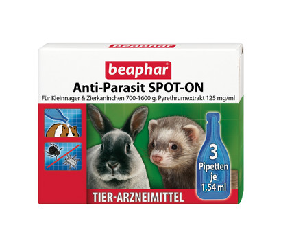 beaphar Anti-Parasit SPOT-ON für Kleinnager & Zierkaninchen, 3 x 1,54 ml
