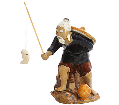 Bonsai-Figur 'Fischer', aus Keramik