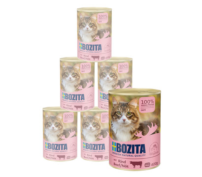 BOZITA Nassfutter für Katzen Paté, 6 x 400 g