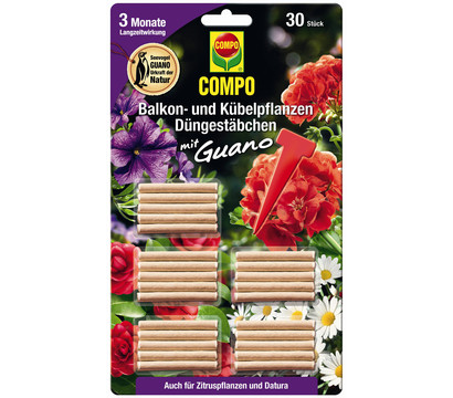 COMPO Düngestäbchen für Balkon- und Kübelpflanzen, 30 Stück