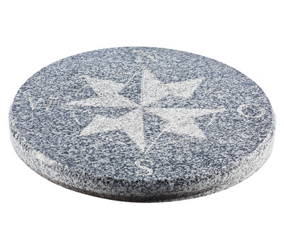 Dehner Granit-Kompassstein, schwarz/grau, ca. Ø40/4 cm