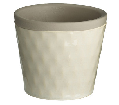 Dehner Keramik-Übertopf Ariane, konisch, hellgrau, ca. Ø8 cm