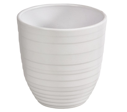 Dehner Keramik-Übertopf Banda, konisch, weiß, ca. Ø13 cm