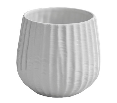 Dehner Keramik-Übertopf Chloe, bauchig, weiß