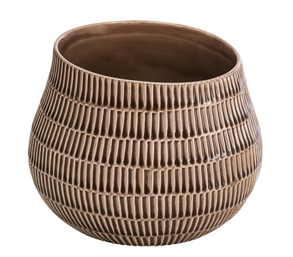 Dehner Keramik-Übertopf Livia, bauchig, braun