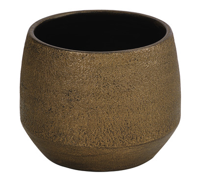 Dehner Keramik-Übertopf Mathea, bauchig, gold/braun