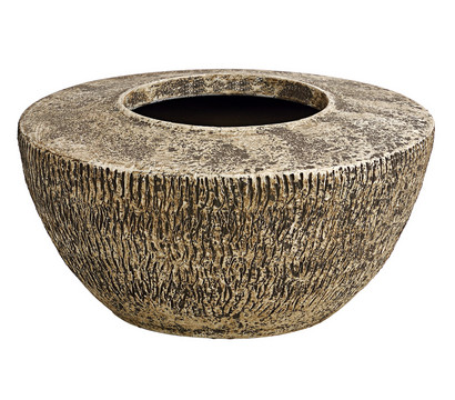 Dehner Keramik-Übertopf Stef, bauchig, braun, ca. Ø25 cm