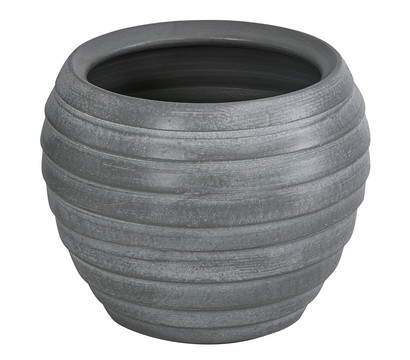 Dehner Keramik-Übertopf Thea, bauchig, grau, ca. Ø18 cm