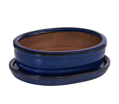 Dehner Keramik-Bonsaischale, oval, ca. B15/H4,5/T12 cm