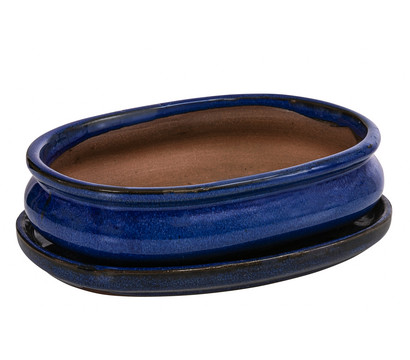 Dehner Keramik-Bonsaischale, oval, ca. B19/H5/T13,5 cm