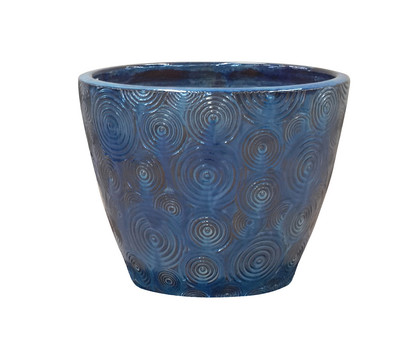 Dehner Keramik-Topf Muschel, blau