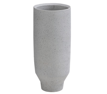 Dehner Keramik-Vase Malea, rund, hellgrau, ca. Ø18,5/H30 cm