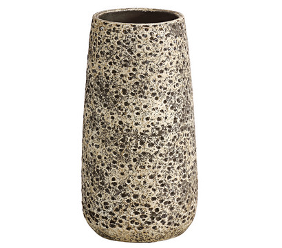 Dehner Keramik-Vase Stef, rund, braun, ca. Ø16/H30 cm