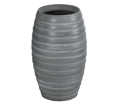 Dehner Keramik-Vase Thea, bauchig, grau, ca. Ø18,5/H30 cm