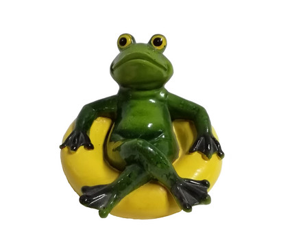 Dehner Kunststoff-Schwimmfigur Frosch in Ring, ca. H7,2 cm