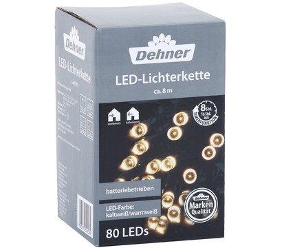 Dehner LED-Lichterkette 80 LEDs, warmweiß/kaltweiß