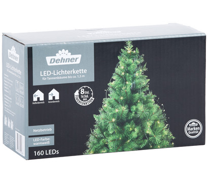Dehner LED-Lichterkette für Tannenbäume, 160 LEDs, warmweiß