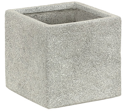 Dehner Leichtbeton-Topf Rock, quadratisch, grau