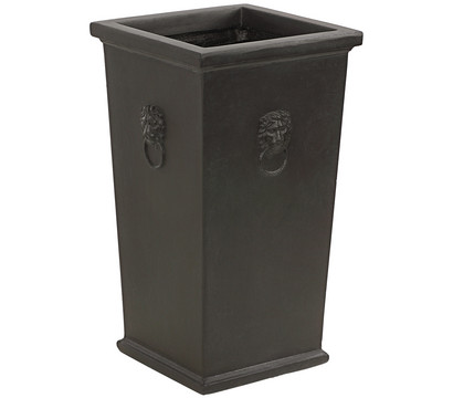 Dehner Leichtbeton-Vase Windsor, eckig, schwarz