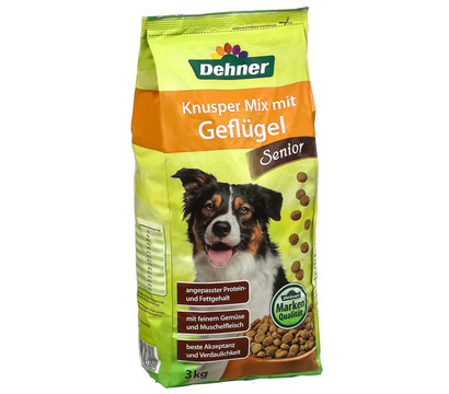Dehner Trockenfutter für Hunde Knusper Mix Senior, Geflügel