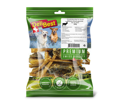 DeliBest Premium Hundesnack Wildmix Hirsch Gourmet, 200g