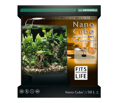 DENNERLE Mini-Aquarium Set Nano Cube® Complete+ Soil