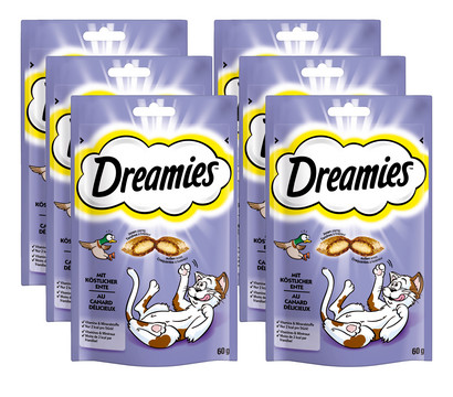 Dreamies™ Katzensnack Ente, 6 x 60 g