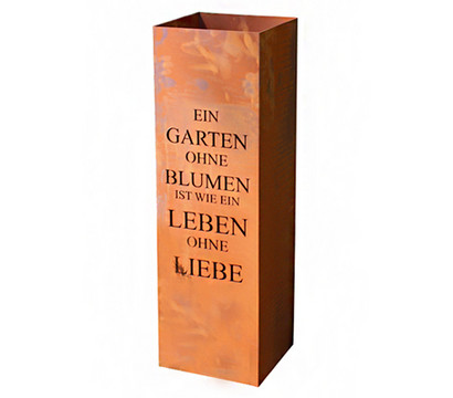 Ferrum Metall-Säule Gedicht Garten bepflanzbar, 30 x 30 x 100 cm, rost