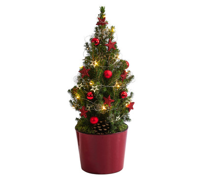 Geschmückter Weihnachtsbaum Antik, mit Lichterkette, ca. H50 cm