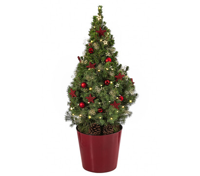 Geschmückter Weihnachtsbaum Antik, mit Lichterkette, ca. H70 cm