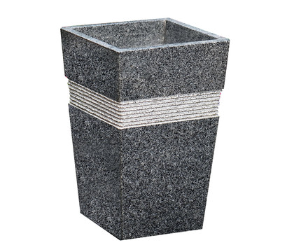 Granit-Pflanztopf, eckig, schwarz, 30 x 30 x 49 cm