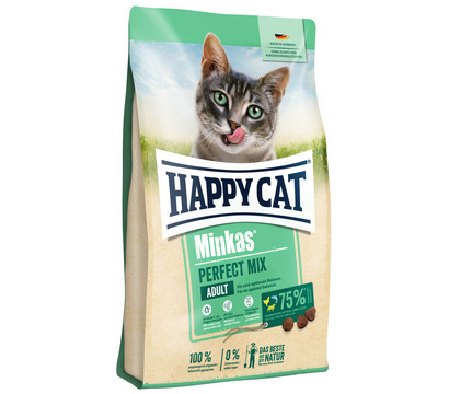 Happy Cat Trockenfutter für Katzen Minkas Perfekt Mix, Geflügel, Fisch & Lamm