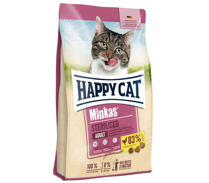 Happy Cat Trockenfutter für Katzen Minkas Sterilised, Geflügel, 10 kg