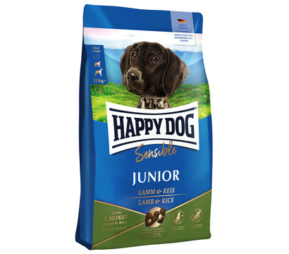 Happy Dog Trockenfutter für Hunde Sensible Junior, Lamm & Reis