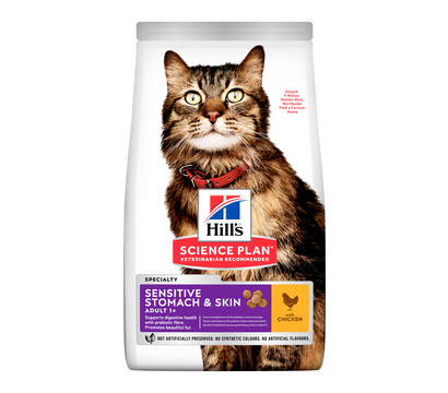 Hill's™ Science Plan™ Trockenfutter für Katzen Sensitive Stomach & Skin Adult 1+