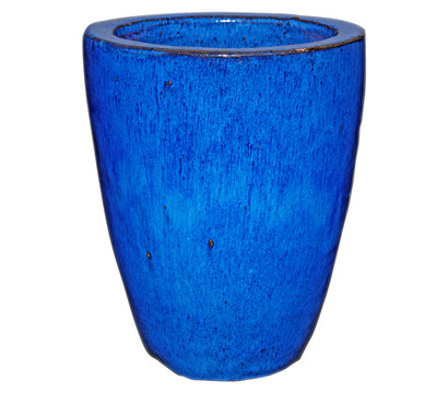Keramik-Topf Delphi, rund, blau glasiert