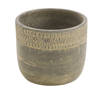 Keramik-Topf Olympia, rund, grau-beige