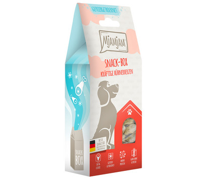 MjAMjAM® Hundesnack Snack-Box kräftige Hühnerherzen, Adult, 70 g