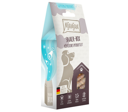 MjAMjAM® Hundesnack Snack-Box köstliches Pferdefilet, Adult, 80 g
