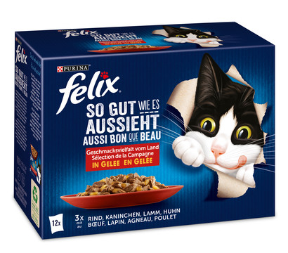 PURINA felix® Nassfutter für Katzen So gut wie es aussieht, 12 x 85 g