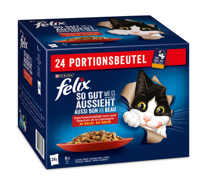 PURINA felix® Nassfutter für Katzen So gut wie es aussieht, 24 x 85 g