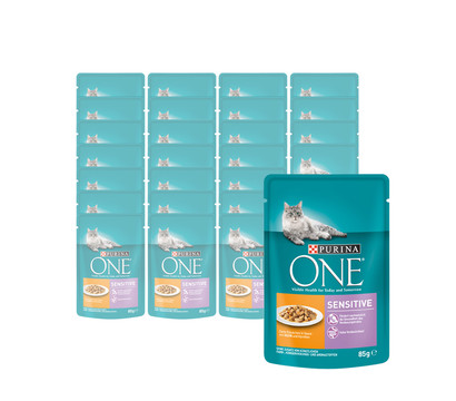 PURINA ONE® Nassfutter für Katzen Sensitive, 26 x 85 g