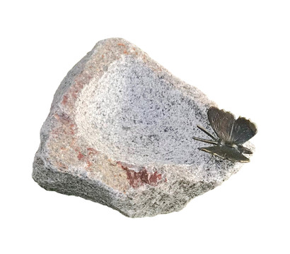Rottenecker Granit-Tränke mit Schmetterling, ca. B20/H13/T30 cm