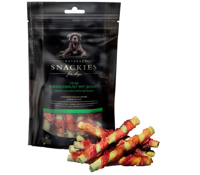 SNACKIES® Hundesnack Hühnerbrust mit Spinat
