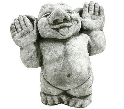 Stein-Troll Hände hoch, 13 x 19 x 25 cm