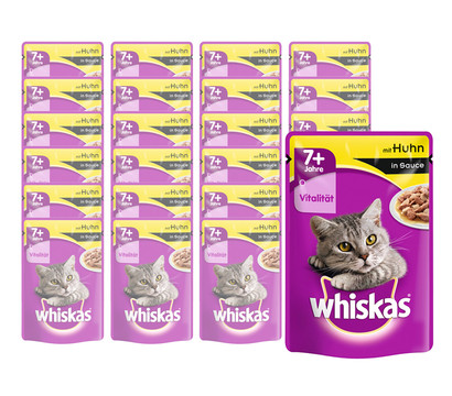 Whiskas® 7+ Huhn in Sauce, Nassfutter, 24 x 100 g