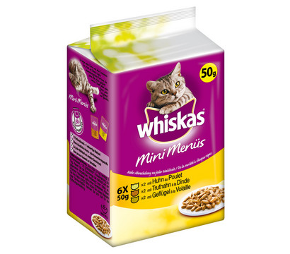 Whiskas® Mini Menüs, Nassfutter, 6 x 50 g