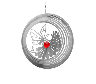 Windspiel Schmetterling mit roter Kugel
