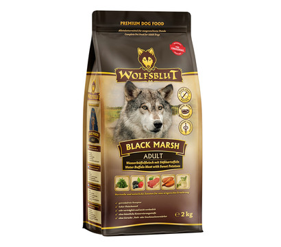 WOLFSBLUT Trockenfutter für Hunde Black Marsh, Adult, Wasserbüffel & Süßkartoffeln