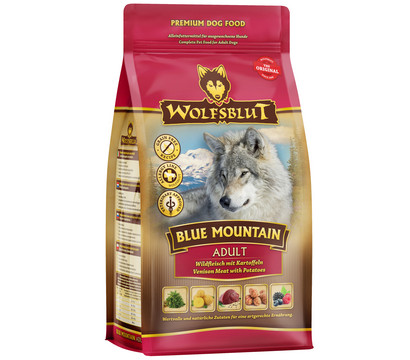 WOLFSBLUT Trockenfutter für Hunde Blue Mountain, Adult, Wild & Kartoffeln